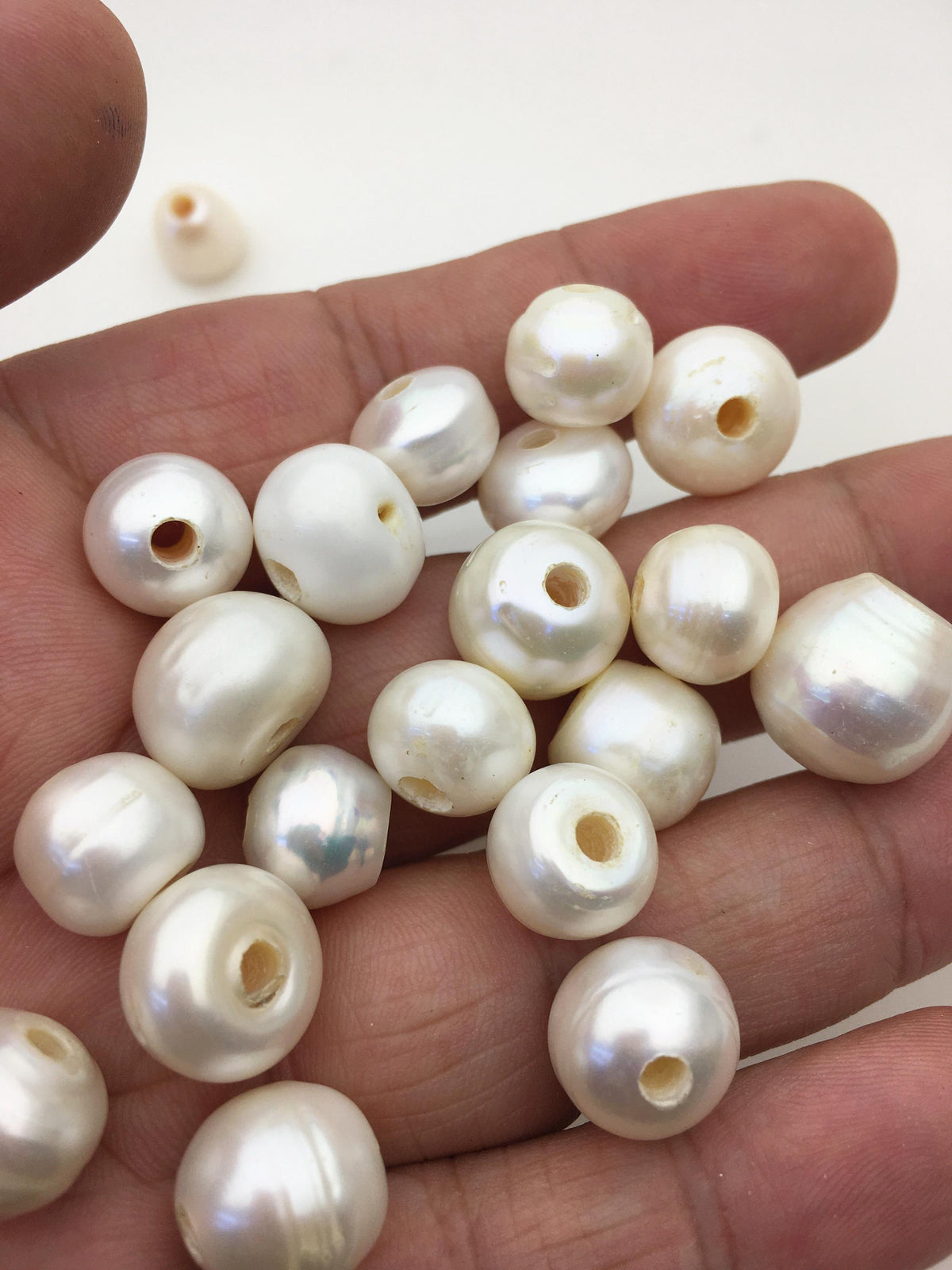 20pcs AA+ 11.5-14mm Big white button freshwater pearls, 3mm large hole, Rondelle pearl Beads, loose freshwater pearl, DIY material, SM13-T3