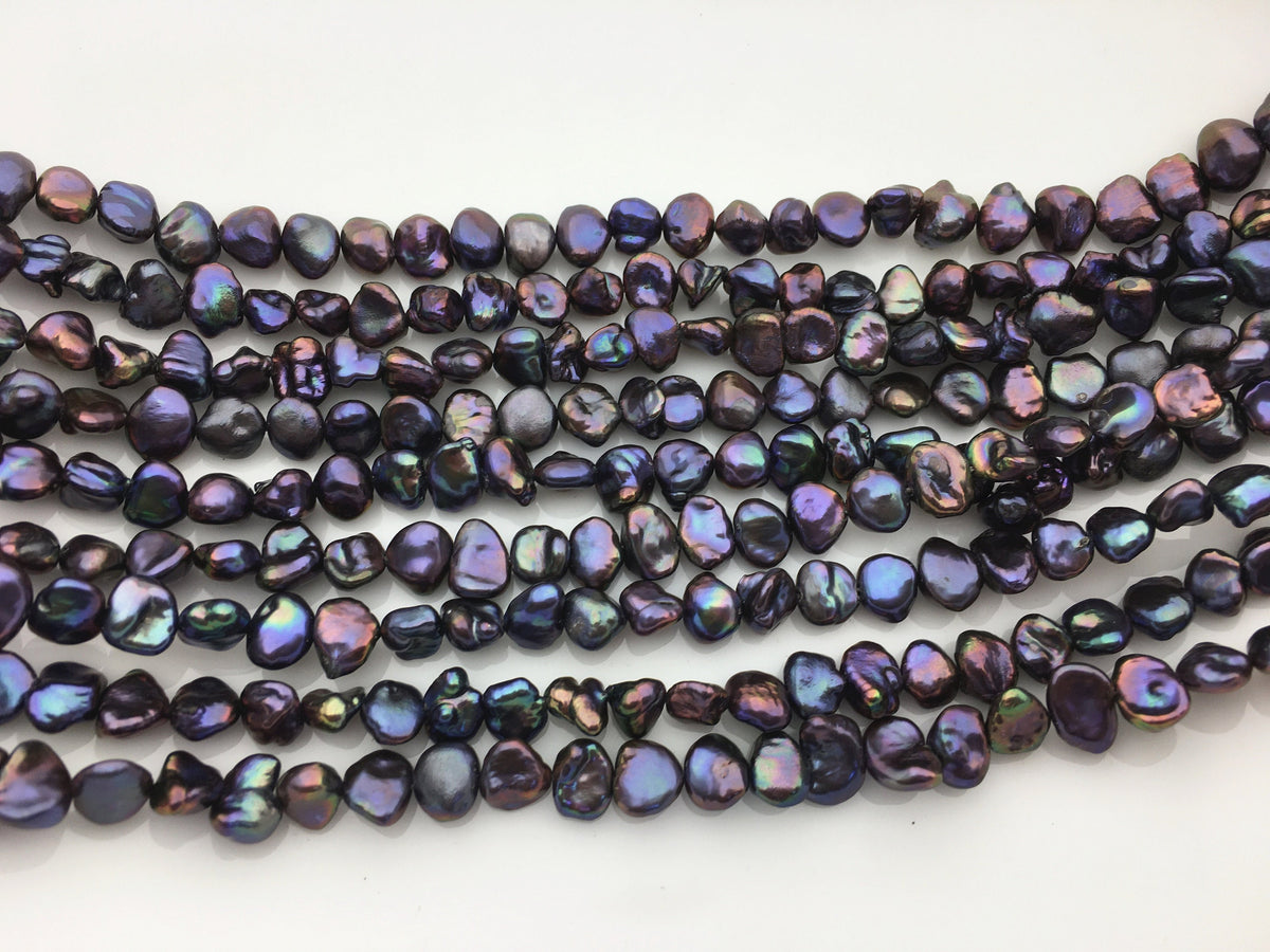 AAA 6-7mm black Keshi Freshwater Pearls,baroque pearl,keshi pearl strands,ZS-130-7