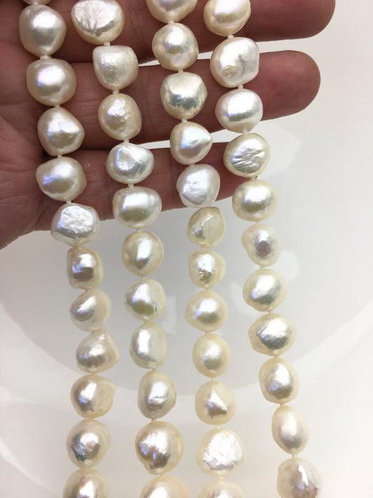17.5'' AA+ 11mm White Nugget Pearl necklace, NPN1-T42