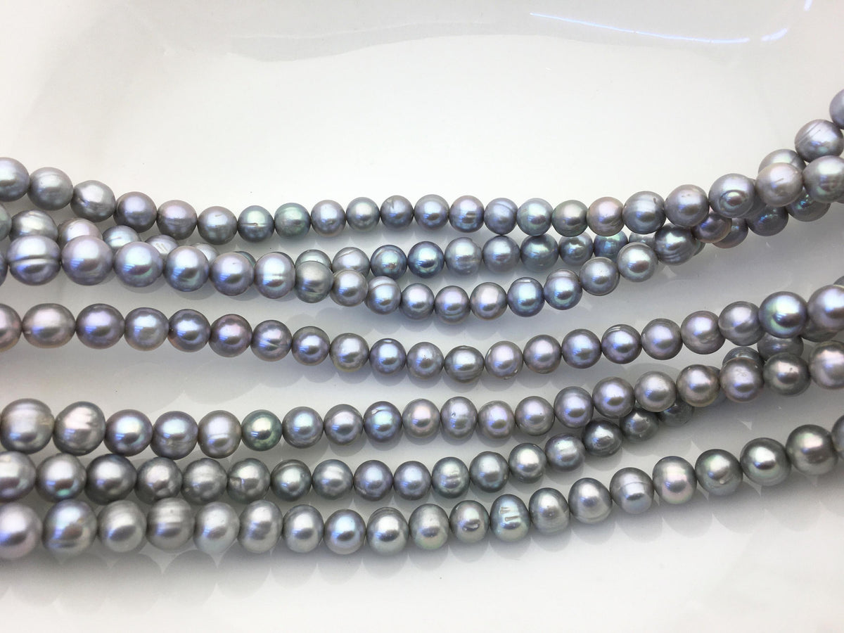AA+ 8.3-9.2mm gray potato freshwater pearls,CR9-T1