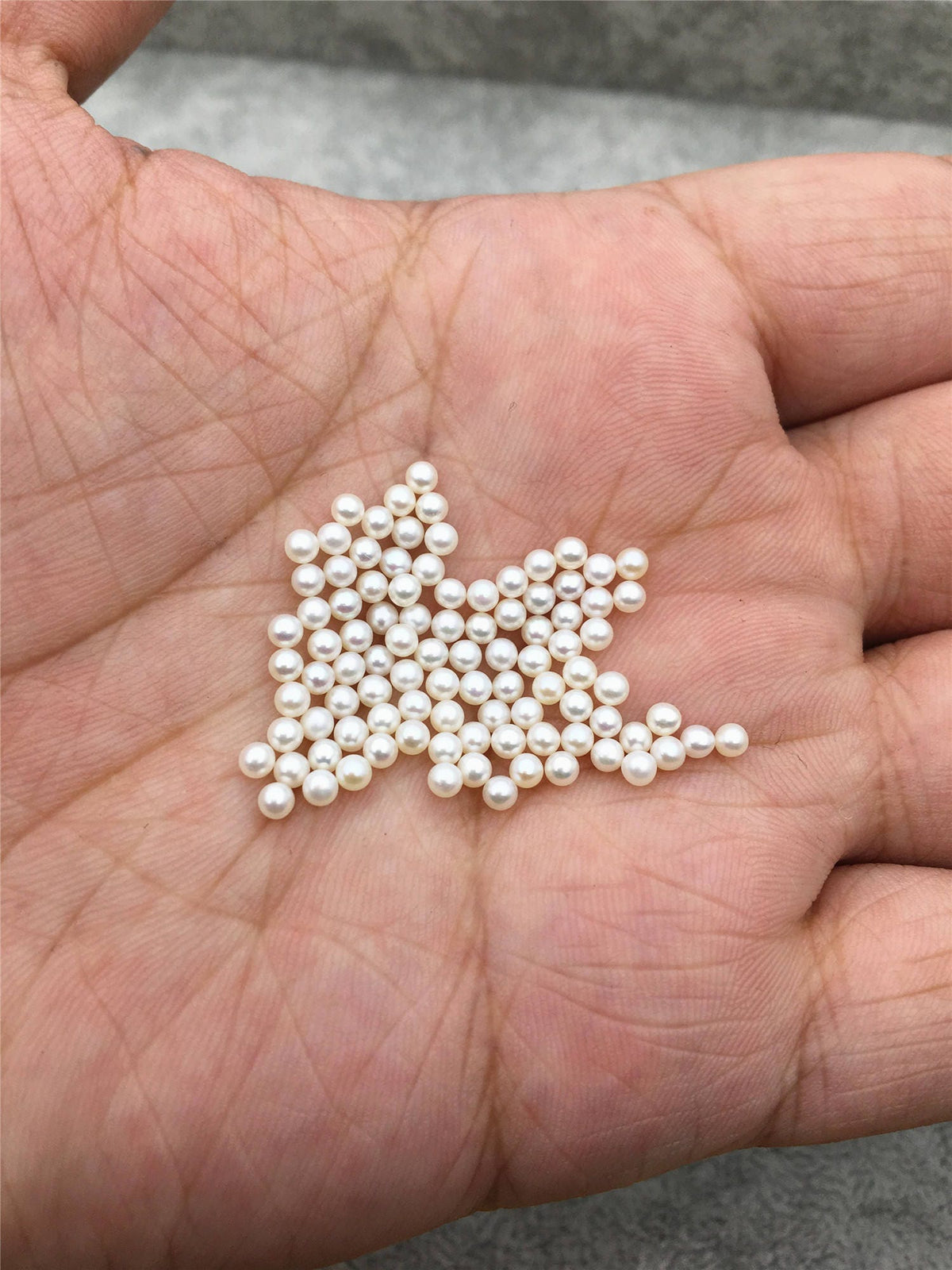 AAAA 2.5-2.7mm white round seed freshwater pearls,no hole,tiny pearl supply,good quality,through hole,RP2-4A-3