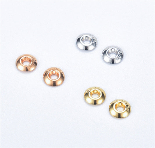 18K White/Yellow/Rose Gold 3.5mm/4.5mm Bead Grommet with 1.8mm Pearl Hole,for DIY,wholesale,ASG-006-1