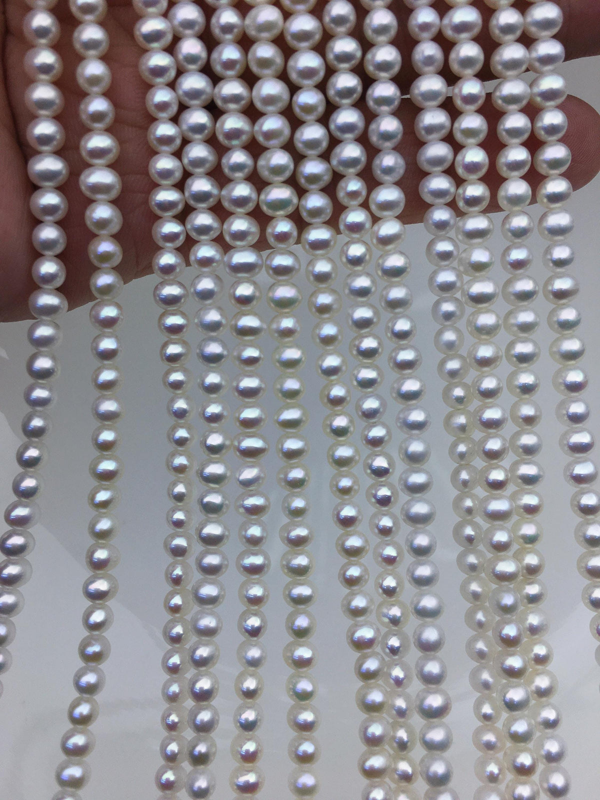 AAA 4-4.5mm white potato pearls,4mm tiny pearl,for pearl necklace,for pearl earrings,Wedding Bride,CR4-3A-3