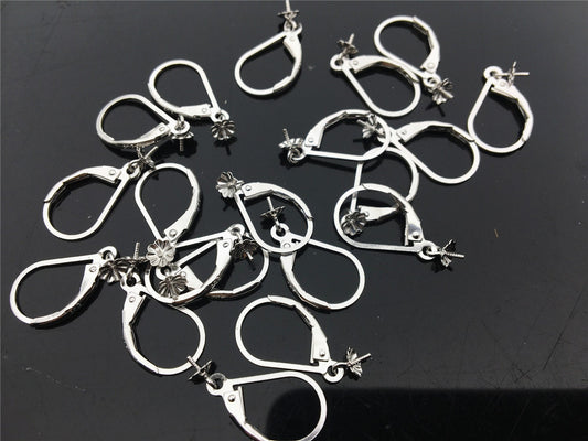 925 sterling silver ear hook with loop, lever back earrings hooks, Euro earwires, hooks findings, DIY earrings jewelry, ASL-ER-005