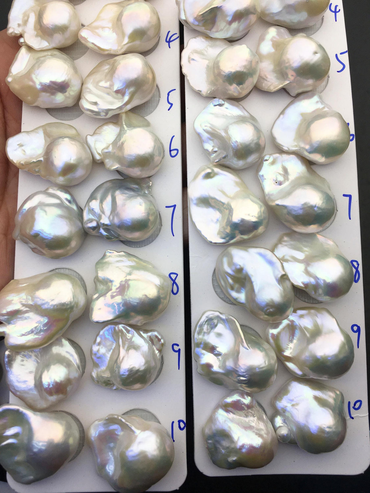 1 pair AAA 17-20x20-25mm White Flameball Pearl Pairs, no hole, Baroque Cultured Freshwater Pearl, flameball pearls, FL15-3A-8-59