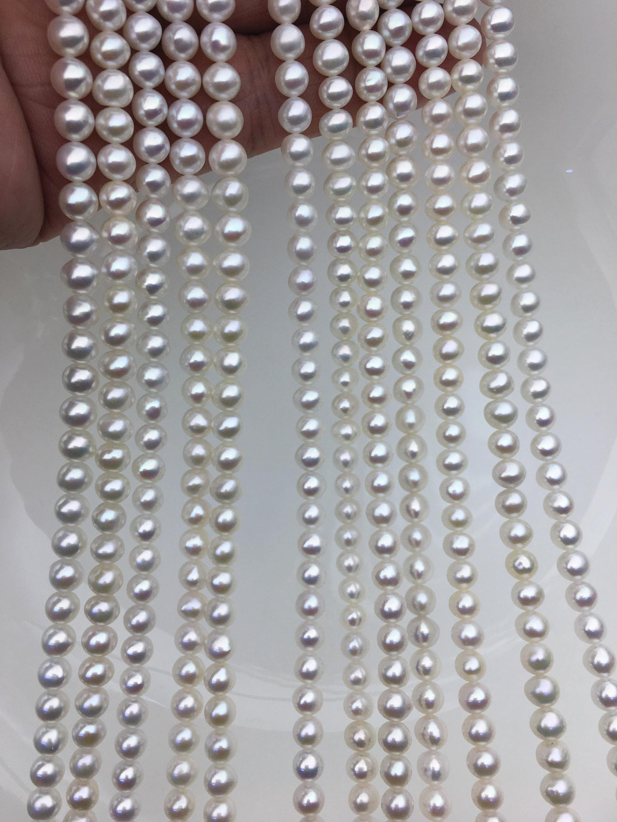 AAA 5-5.5mm white near round freshwater pearls,white freshwater round loose pearl wholesale,tiny pearl supply,RP5-3A-6