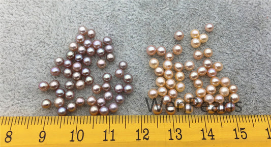 AAA 3-3.5mm purple pink seed pearl bead, small freshwater round loose pearl wholesale, tiny pearl supply, no hole, half drilled, RP3-3A-4