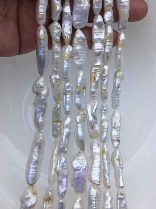 7 strands A 7-11mm white Thick Keshi Biwa Pearl Necklace,ZS-200-120-11