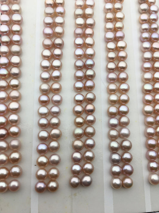 10 pairs AAA 4-4.5mm Seed purple button round pearls pairs, loose pearl beads, pearl earring, pearl stud, pearl earring stud supply, BTN4-4A-3