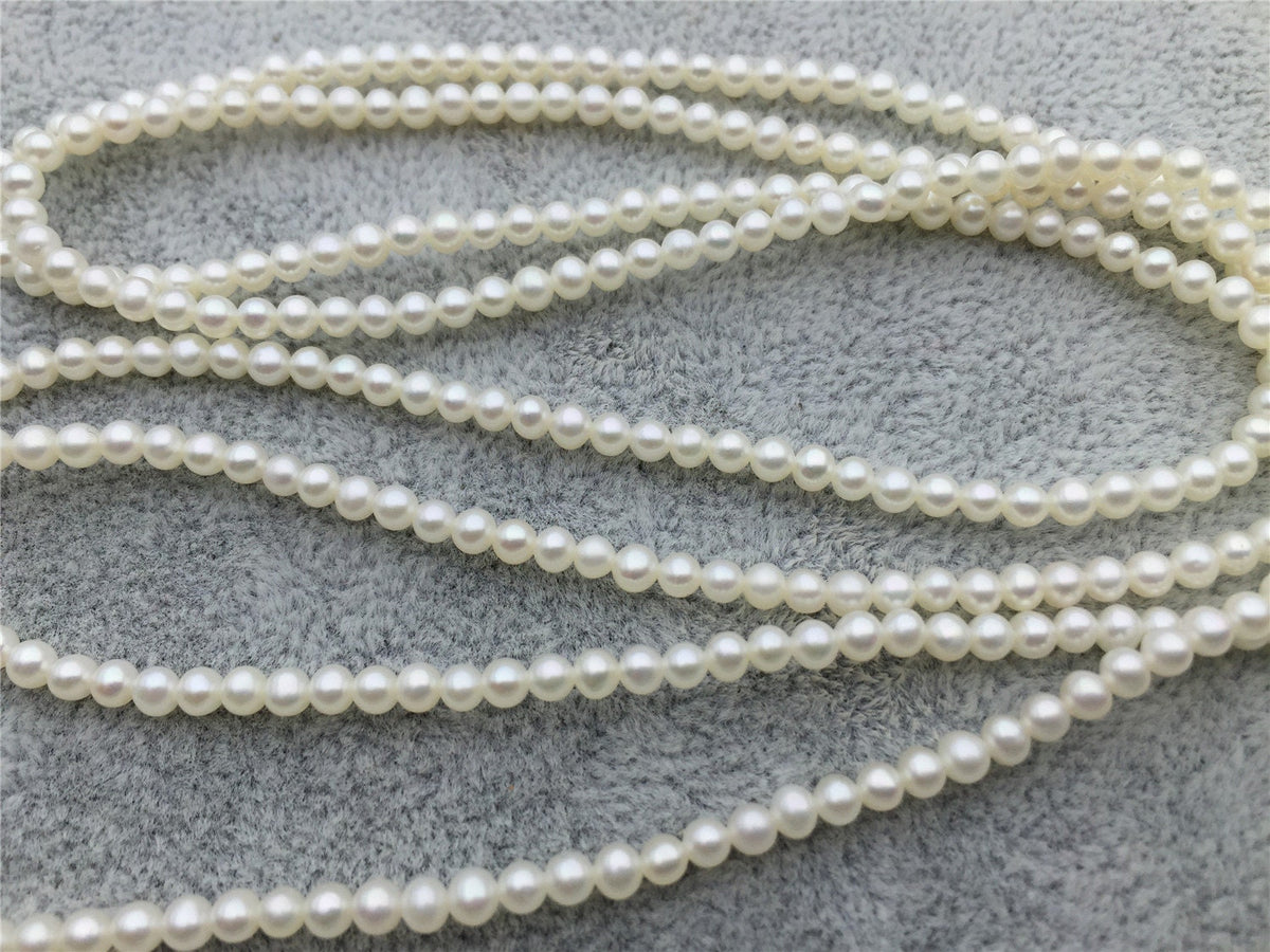 10pcs AAA 2.8-3.0mm white near round seed freshwater pearls, half hole, through hole, Half Drilled Pair For Earrings or Rings, RP2-3A-2-2