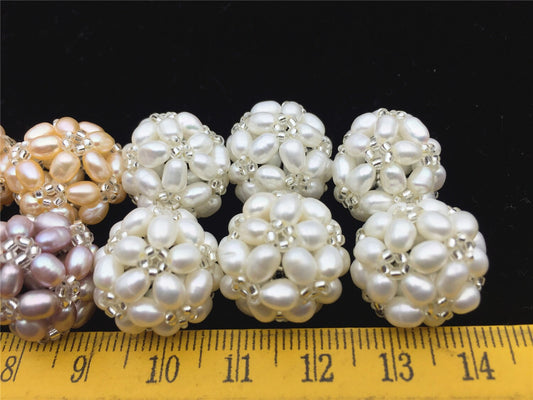 1pc 18mm pearl ball, Loose Handmade Pearl Balls, Freshwater Pearl Ball, Pearl white Pearl Ball, White Potato Bead Loose Freshwater Pearl, APL-003