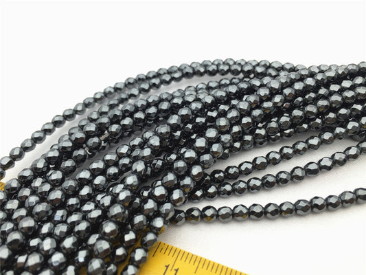 Hematite,4mm Faceted Round,AAA, 105pcs,15.5 inches,G50-R4-001