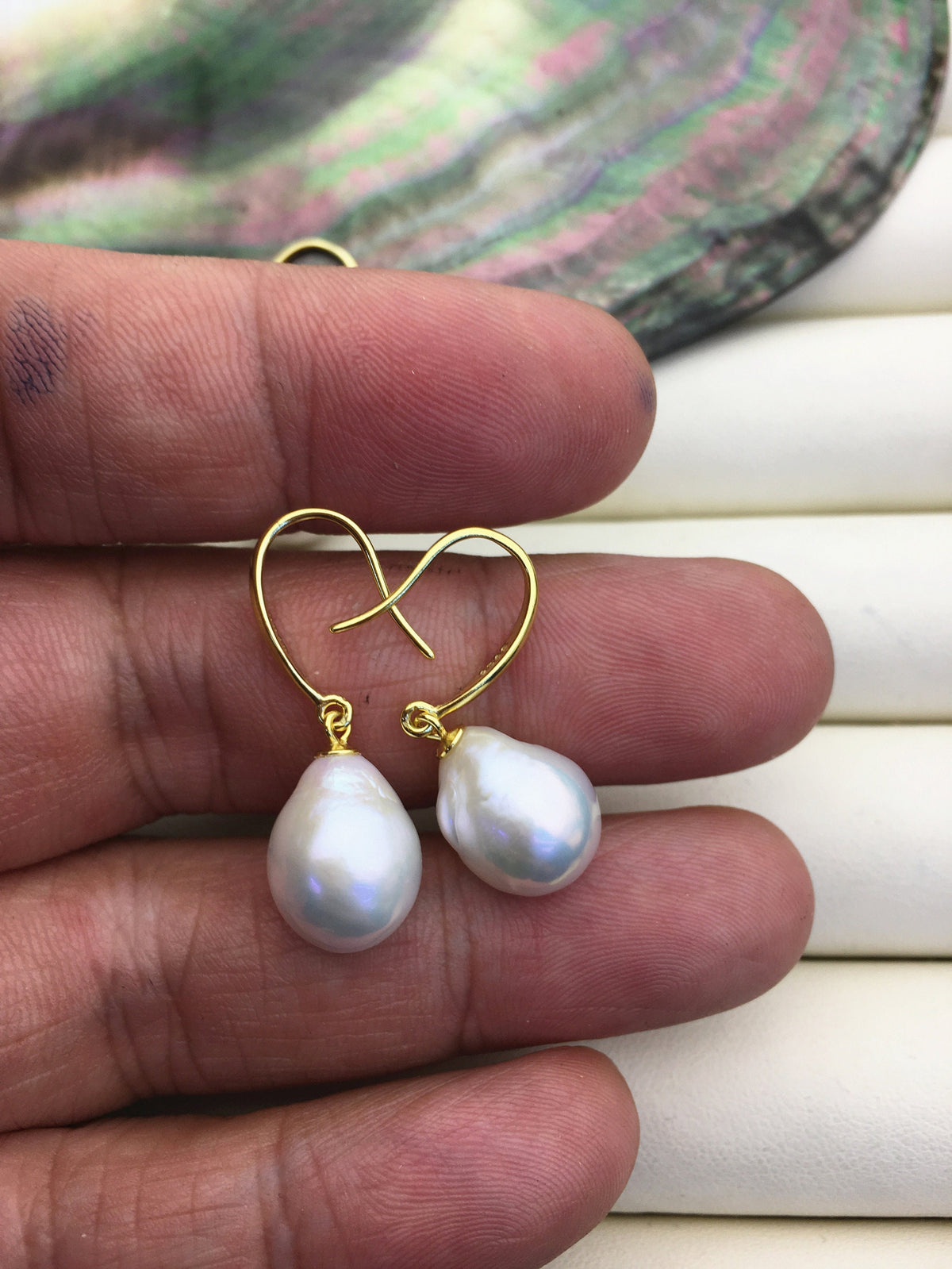 1 pair AAA 10-11mm white drop edison pearl dangle earrings, S925 Sterling Silver earrings, wedding pearl earrings, SE3-T9-35