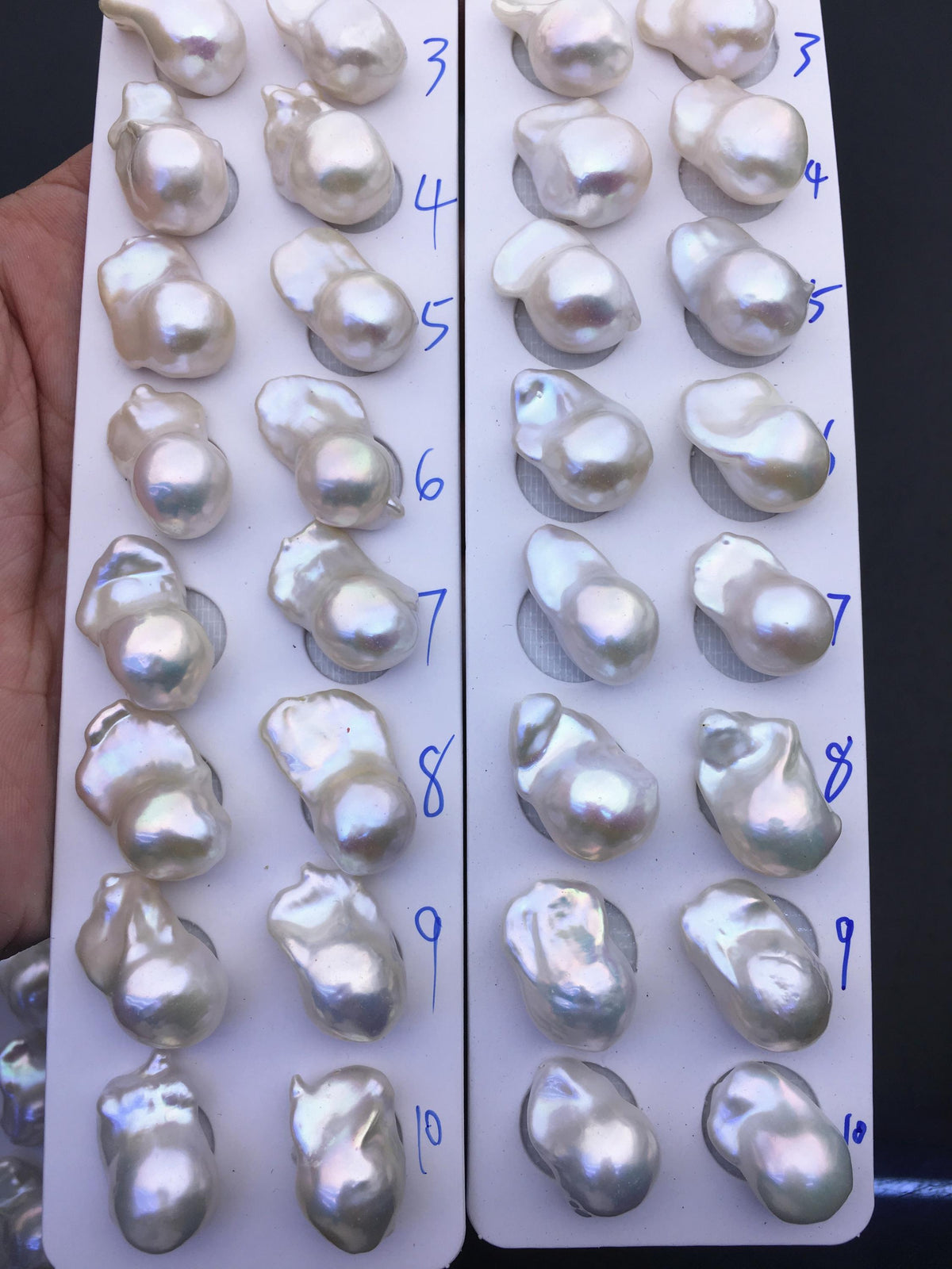 AAA 13-15x18-22mm White Flame ball Pearl Pairs - large Baroque freshwater pearl pairs,top half hole,FL15-3A-8-70