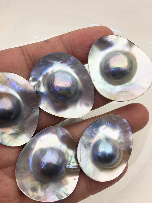 1pc AA+ 28-30x35-40mm Mabe Sea Pearl,Natural Gray Brown Color,no hole,MB-T8