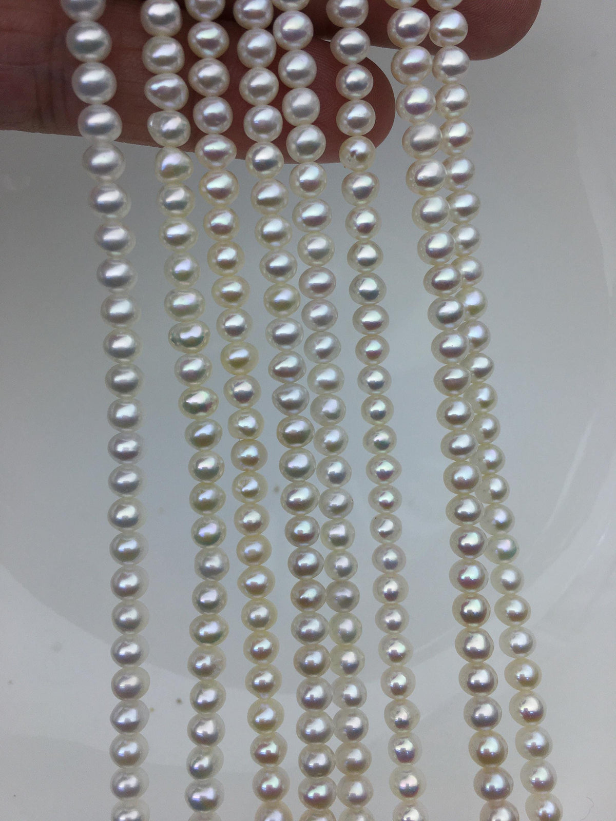 High Luster!AAA 4.5-5mm tiny white button round pearls, full strand, Rondelle pearl Beads, white freshwater pearl, loose strands, SM4-3A-44