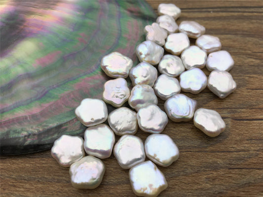 AAA 8/9/10/11mm White Plum blossom Freshwater Pearl loose Beads Pair,wholesale,ZS-103-27