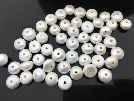 20pcs AA+ 12-14mm Big white button freshwater pearls, 2mm large hole, Rondelle pearl Beads, loose freshwater pearl, DIY material, SM13-2A-1