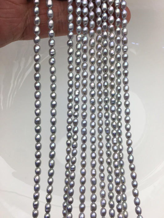 AAA 3-3.5x3-4.5mm gray rice pearls,LR3-3A-22