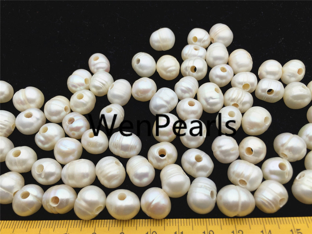 30pcs AA 11-12mm white potato pearls, 3mm large hole, direct my pearl farm, pearl bead SALE, large hole pearls, 30pcs, CR11-A-1