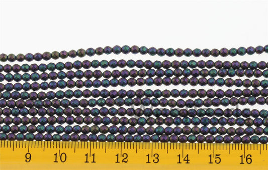 Hematite rainbow matte,3mm Round Beads,AAA, 138pcs,15.5 inches,G50-R3-004