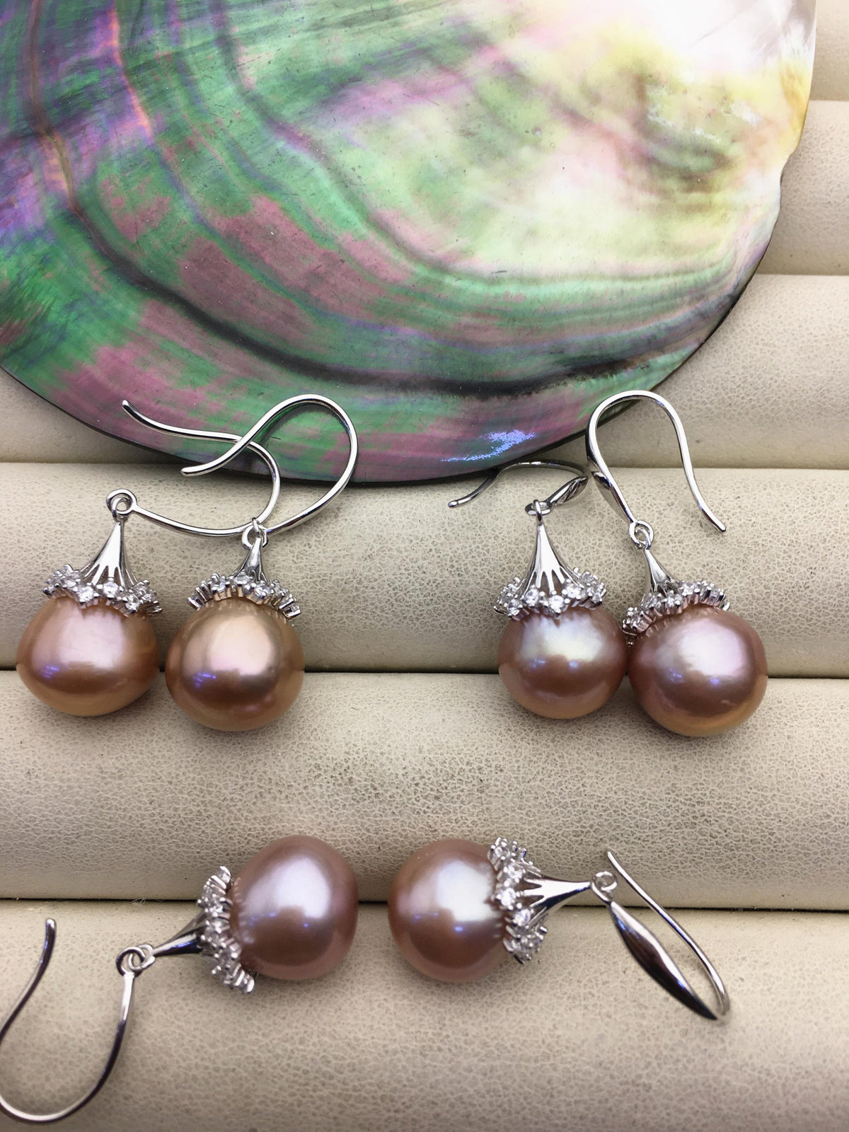 AAA 11-12mm natural purple drop edison pearl dangle earrings, S925 Sterling Silver earrings, wedding pearl earrings, SE3-T9-72