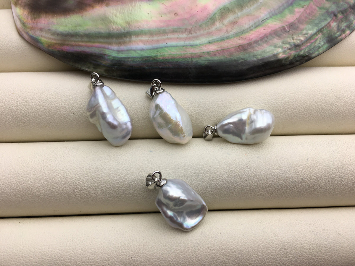 1pc AAA 10-11mm white long keshi pearl pendant necklace,S925 Sterling silver pendant,NC1-T29