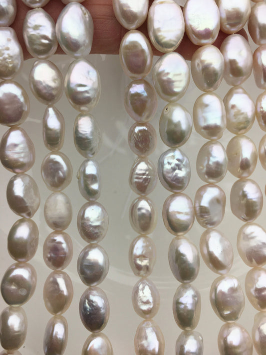 AA+ 9-11mm White ellipse Freshwater Pearl,ZS-119-10