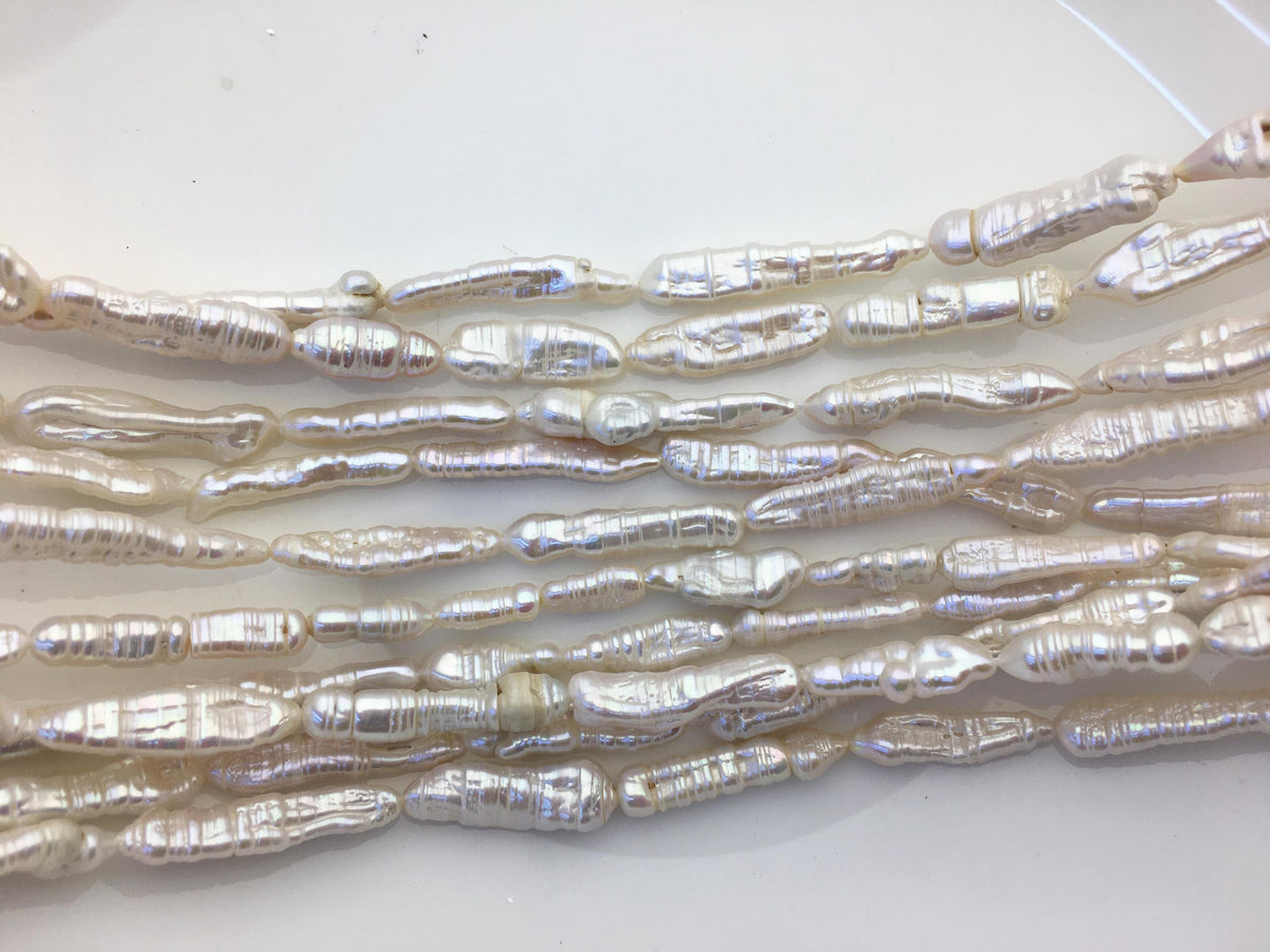 15.5'' AA 4-7mm White Toothpick freshwater pearls,ZS-80-20