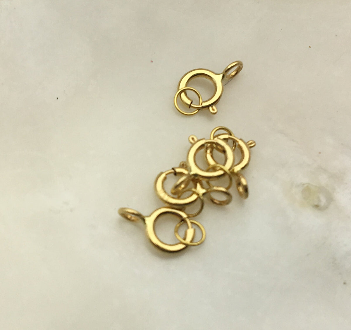 18k solid yellow gold set 4.5mm spring ring with 2.8 mm closed jump spring,ASG-CL-006