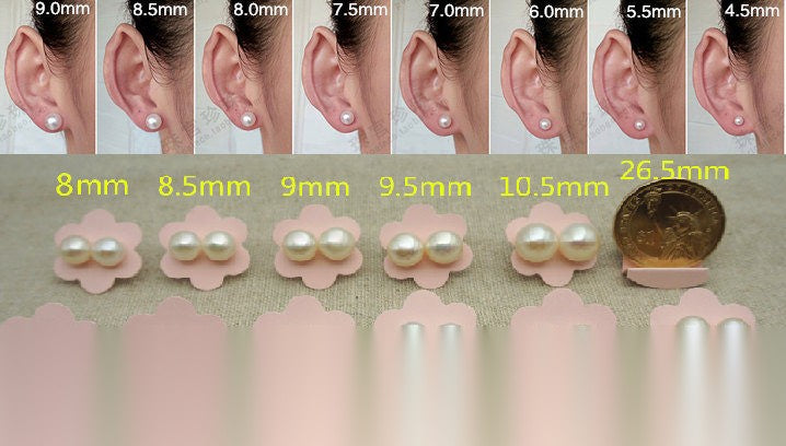 5 pairs AAA 3-3.5mm Purple Seed Button Round freshwater Pearls, loose pearl, for make pearl earring material, half drilled, BTN3-4A-7