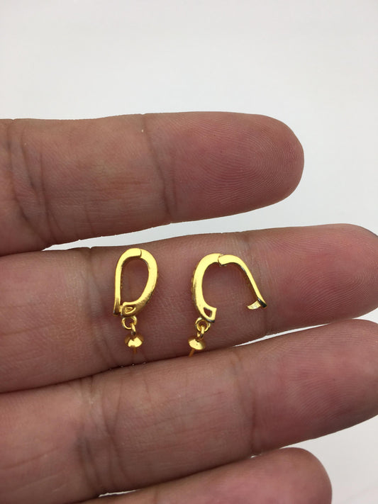 2pcs 6.5*13mm Cz zircon S925 gold sterling silver pendant hook, for pendant,ASL-P-022