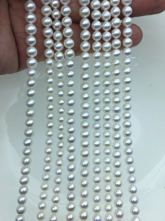 AAA 5.5-6mm white round freshwater pearls,RP5-3A-7