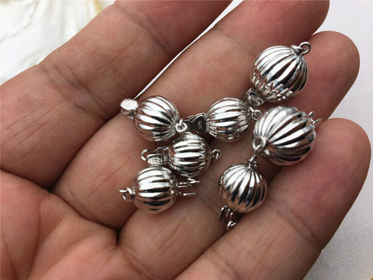 Sterling Silver Corrugated Bead Safety Clasp,Select Size,WHOLESALE,ASL-CL-002