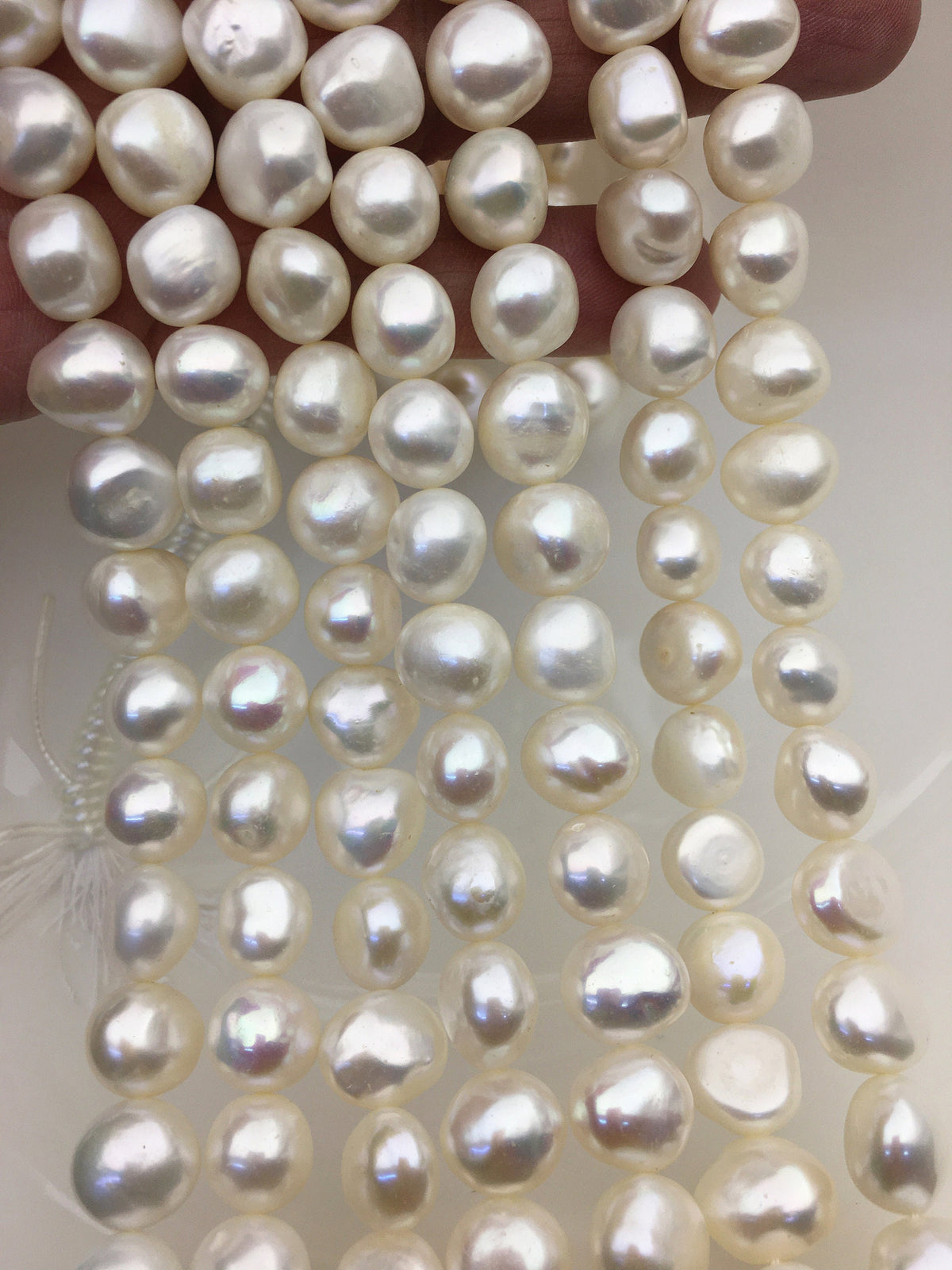 AA 11mm white nugget freshwater pearls, full strand, white baroque pearl, irregular pearl, pearl wholesale supply China, LM11-T1