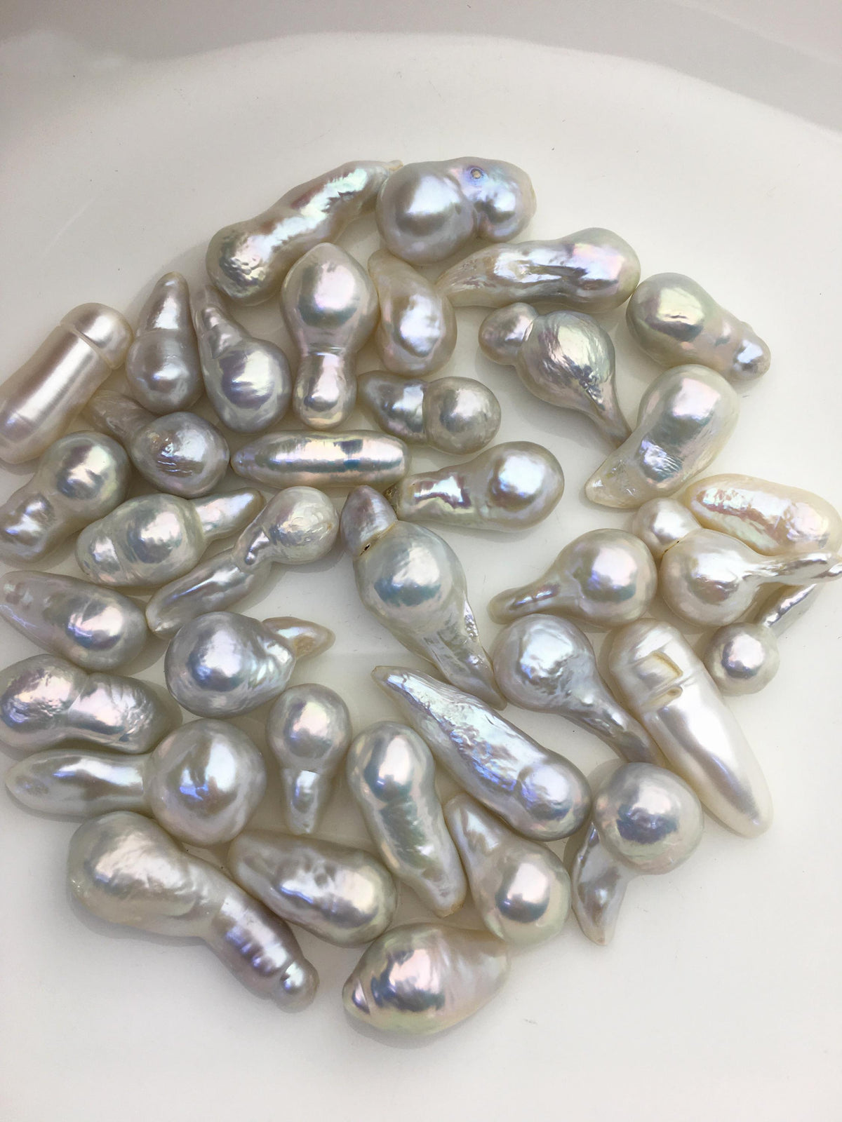 37pcs AAA/AA+ 7-13mm white baroque Edison Freshwater Pearl,no hole,ED12-2A-4-7
