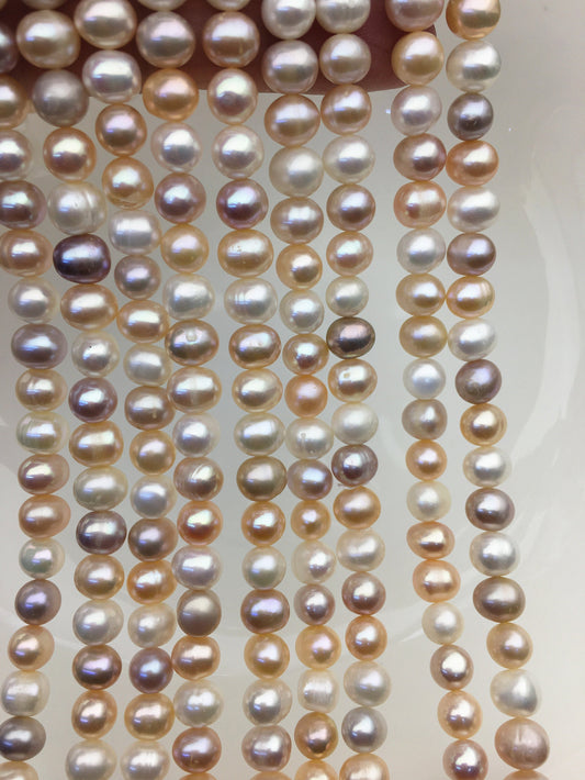 AA+ 6.3-7.2mm misc color potato freshwater pearls, loose pearls,beading supplies,CR7-2A-1