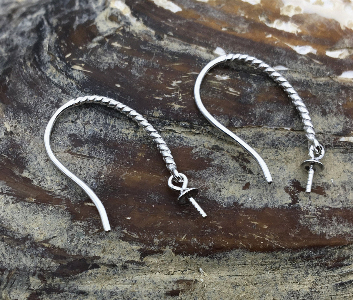Twist S925 Sterling Silver white dangle hook, Sterling Silver, for dangle earrings,DIY,wholesale,ASL-ER-015