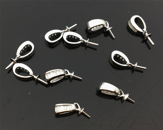 Cz zircon S925 sterling silver pendant hook, for pendant,for DIY,wholesale,ASL-P-005