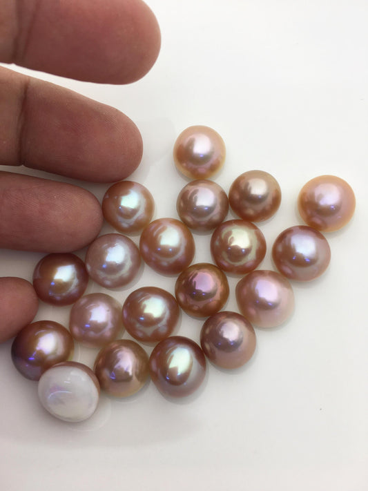 19pcs AAA 12-13mm Baroque Mabe Natural Rainbow Freshwater Pearls,no hole,MB-T53