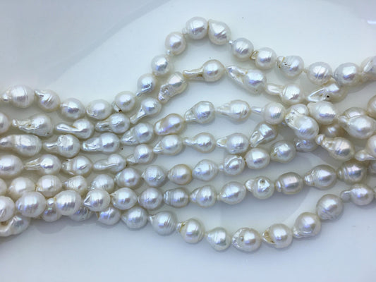 15.5'' AA 8-10mm white flame ball pearl,FL15-2A-5-74