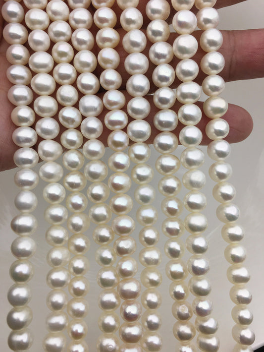 AAA 6.5-7mm white potato freshwater pearls, loose pearls,beading supplies,CR7-3A-1