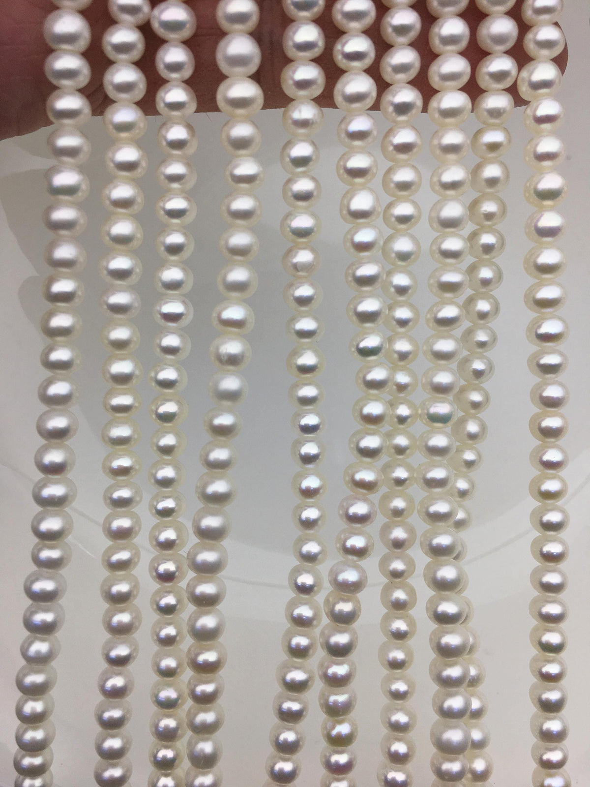 AAA 5-5.5mm white button round freshwater pearls,Rondelle pearl Beads,white freshwater pearl,loose strands,SM5-3A-3