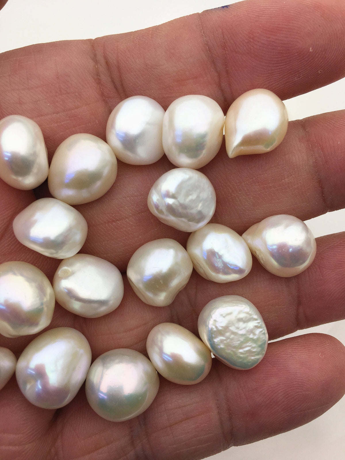 20pcs AAA 11.5-12.5mm white nugget freshwater pearls, white baroque pearl, irregular pearl, pearl wholesale supply China, LM12-T3