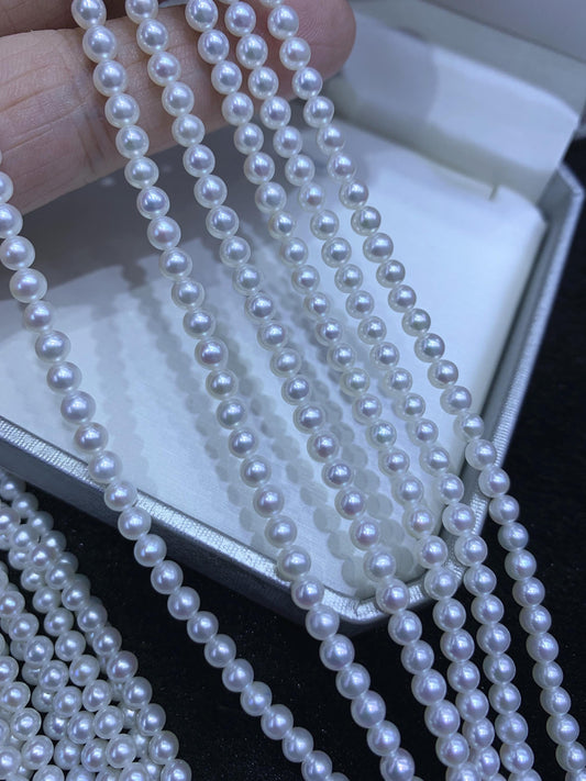 AAA 4-4.5mm white round freshwater pearls,seed pearl,white round pearl,round pearl strands,pearl wholesale,RP4-3AY-GJ-1