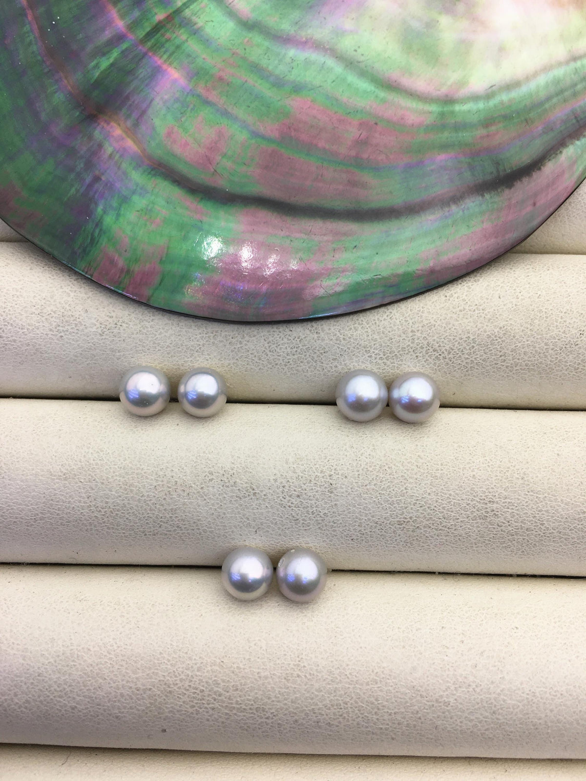 2 pairs AAA 6-6.5mm gray round freshwater pearl pair, round loose pearl wholesale, for pearl earrings, for pearl ring, RP6-3A-8