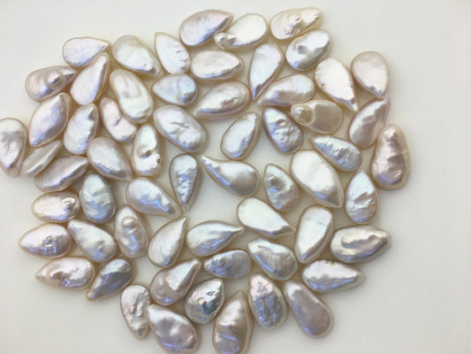 20pcs AAA 8-10mm White Teardrop Coin freshwater pearls,diy bead, no hole,COIN10-3A-1-1