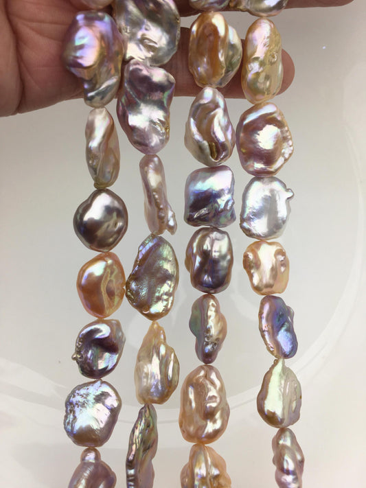 AA+ 13-15mm natural pink purple keshi Freshwater Pearl, DIY Loose Freshwater Pearl, wholesale price, china wholesale pearl, ZS-200-121-5