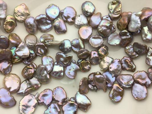 16'' AA+ 12-15mm Big Purple Keshi freshwater Loose Pearls,ZS-129-32