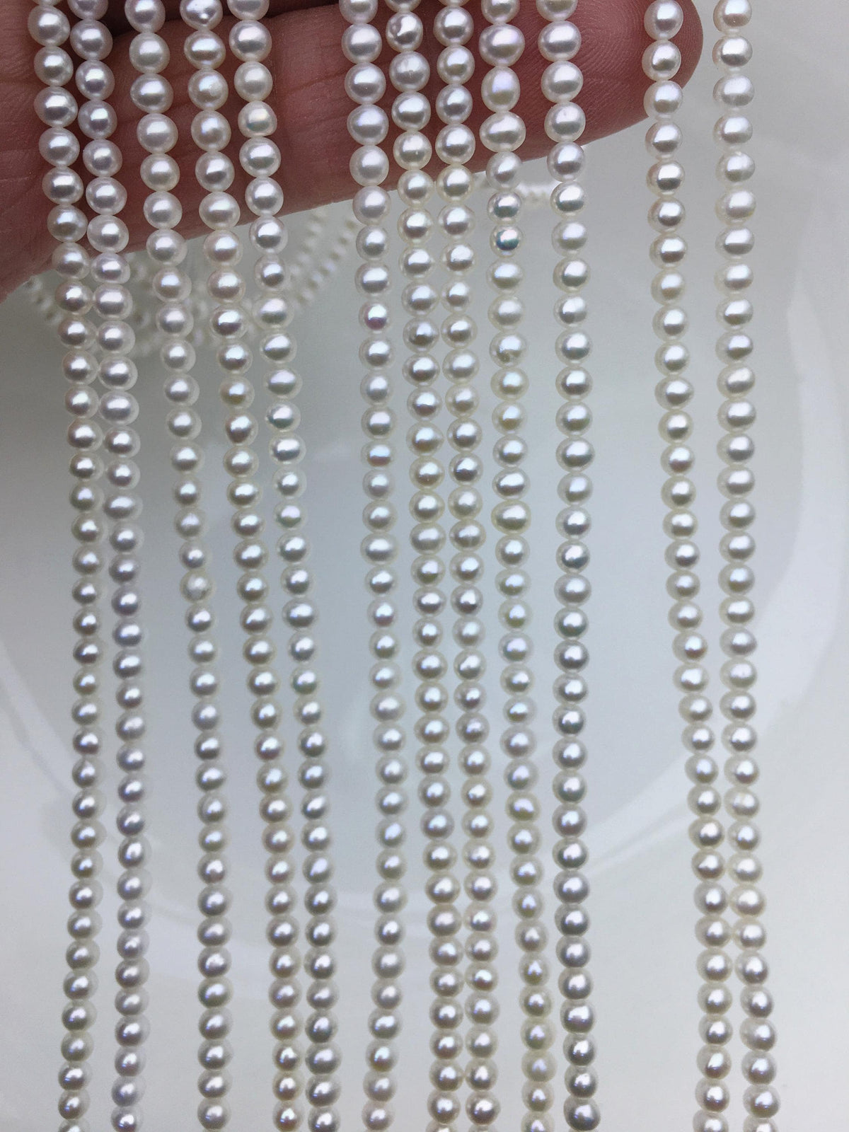 AAA 3-3.5mm white potato near round seed pearls, small pearl, for pearl necklace, for pearl bracelet, CR3-3A-1
